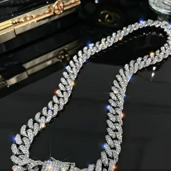 Hip Hop Geometric Cuban Diamond Chain - Picture 2 of 10